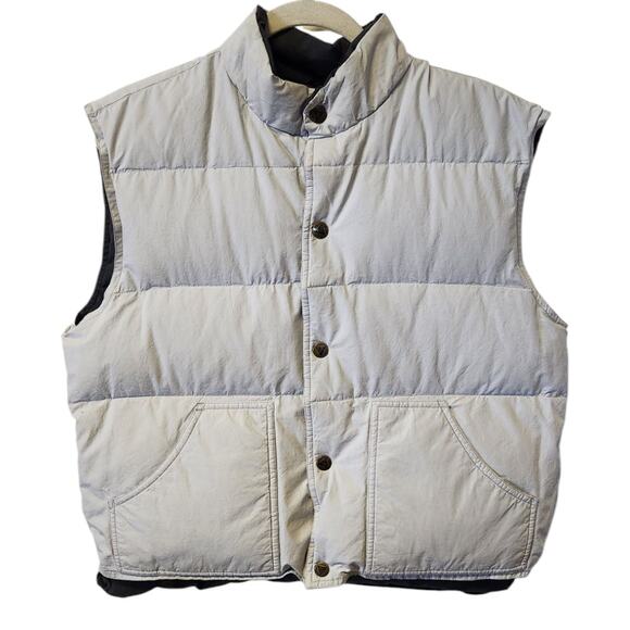 Mighty Mac Reversible Grey Duck Down Feather Filled Gray Puffer Vest Men Medium - Picture 3 of 7